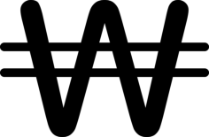 North Korea Won Stencil Svg Vector, Free Vectors File